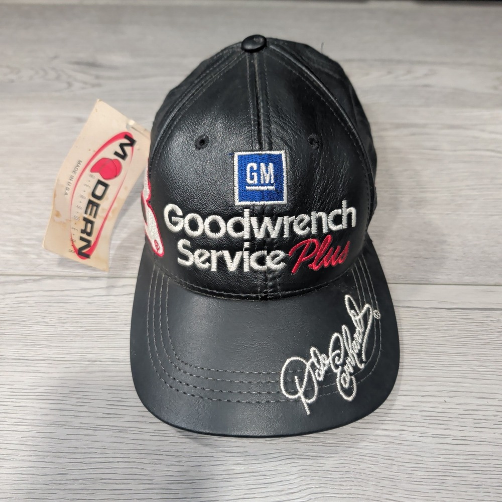 Vintage Modern Headwear Hat Black Leather Dale Earnhardt GM NASCAR Racing USA